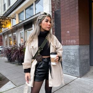 Blank NYC Vegan Leather high waist shorts